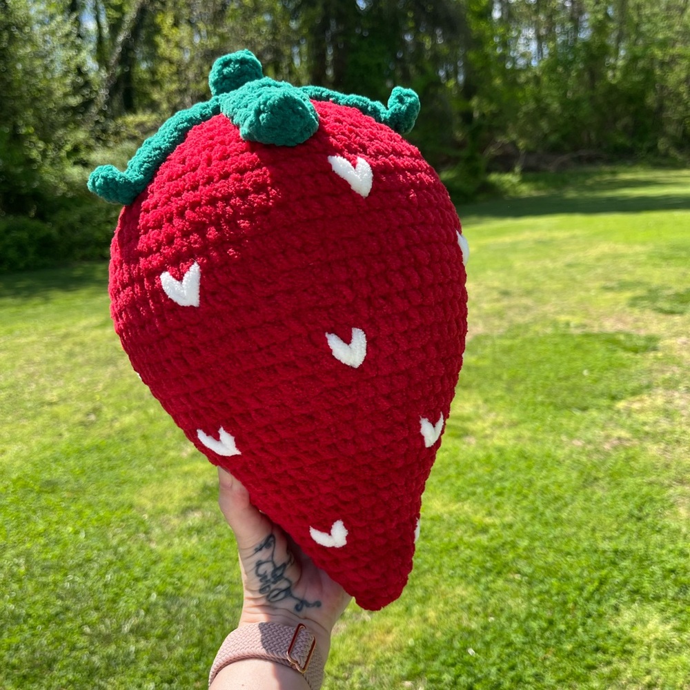 SOLD ❤️ Crochet Big Strawberry Plush